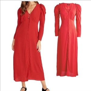 J. Crew Drapey Puff-sleeve Dress in Pin Dot Size 4